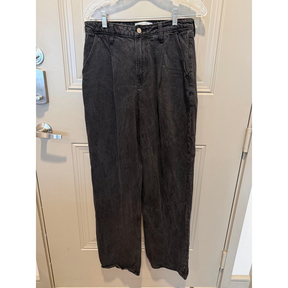 Abercrombie & Fitch The‎ Loose High Rise Black Jeans Curve Love Size 29/8L